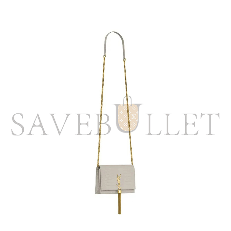 Y*L kate monogram tassel chain wallet in calfskin crocodile embossed 452159dnd1j9207 (19*12.5*4cm)